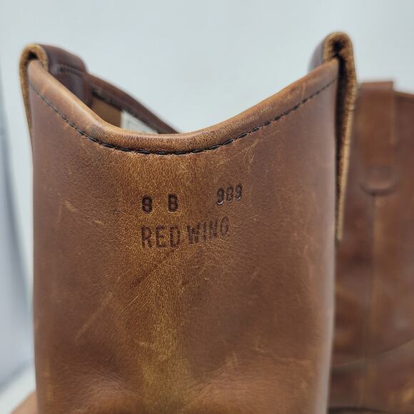 VTG Red Wing Boots 8B Pecos Western Brown Leather Safety Toe Work Nailseat 2265 - Picture 15 of 15